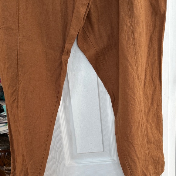 Ladies Old Navy Rust Brown Linen Blend Pants XL - Picture 2 of 4